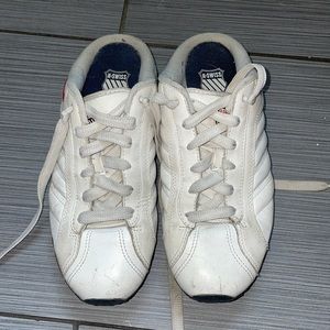 White leather K-Swiss slip on’s!